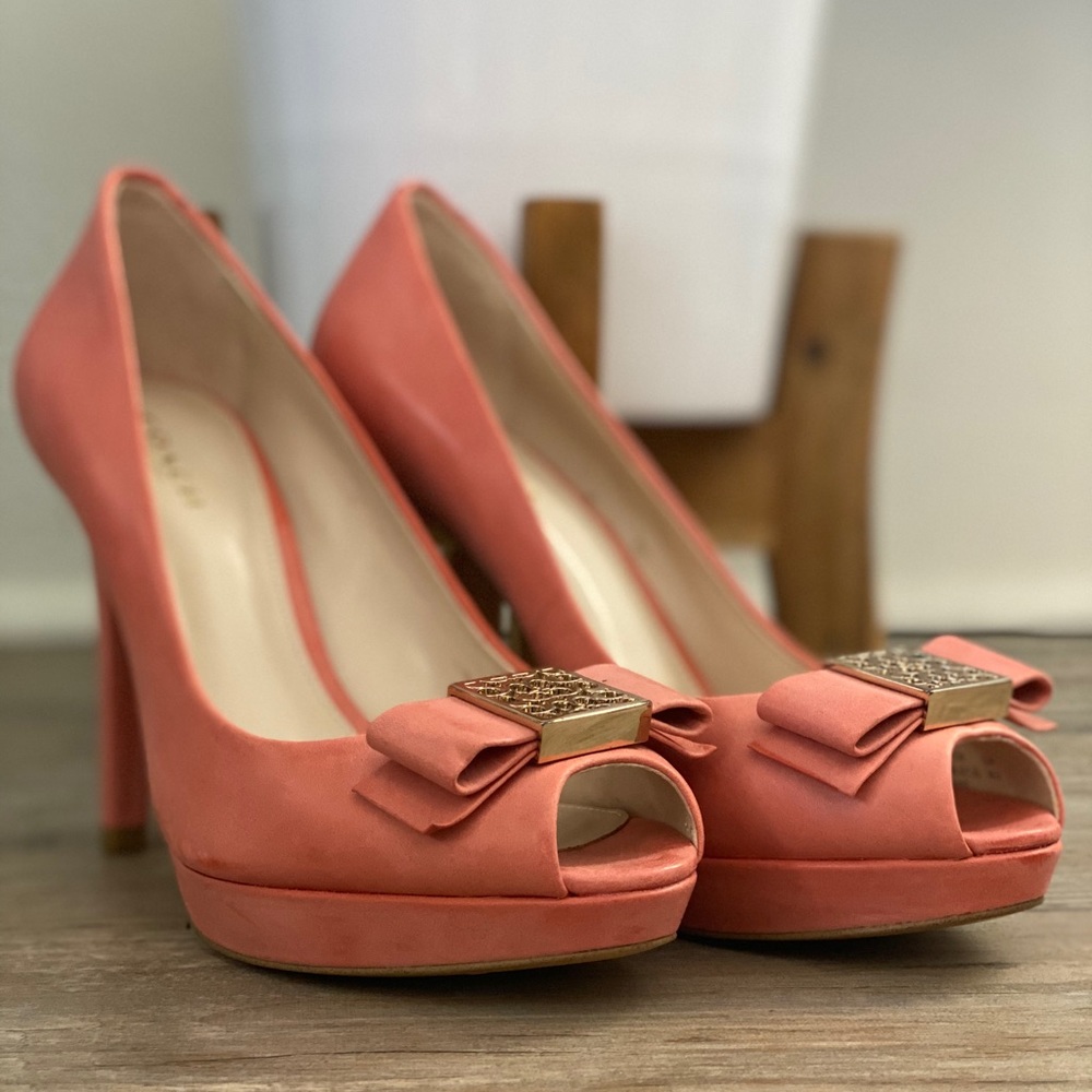 Coach Scarlet Soft Buffed Leather Cerise Heels